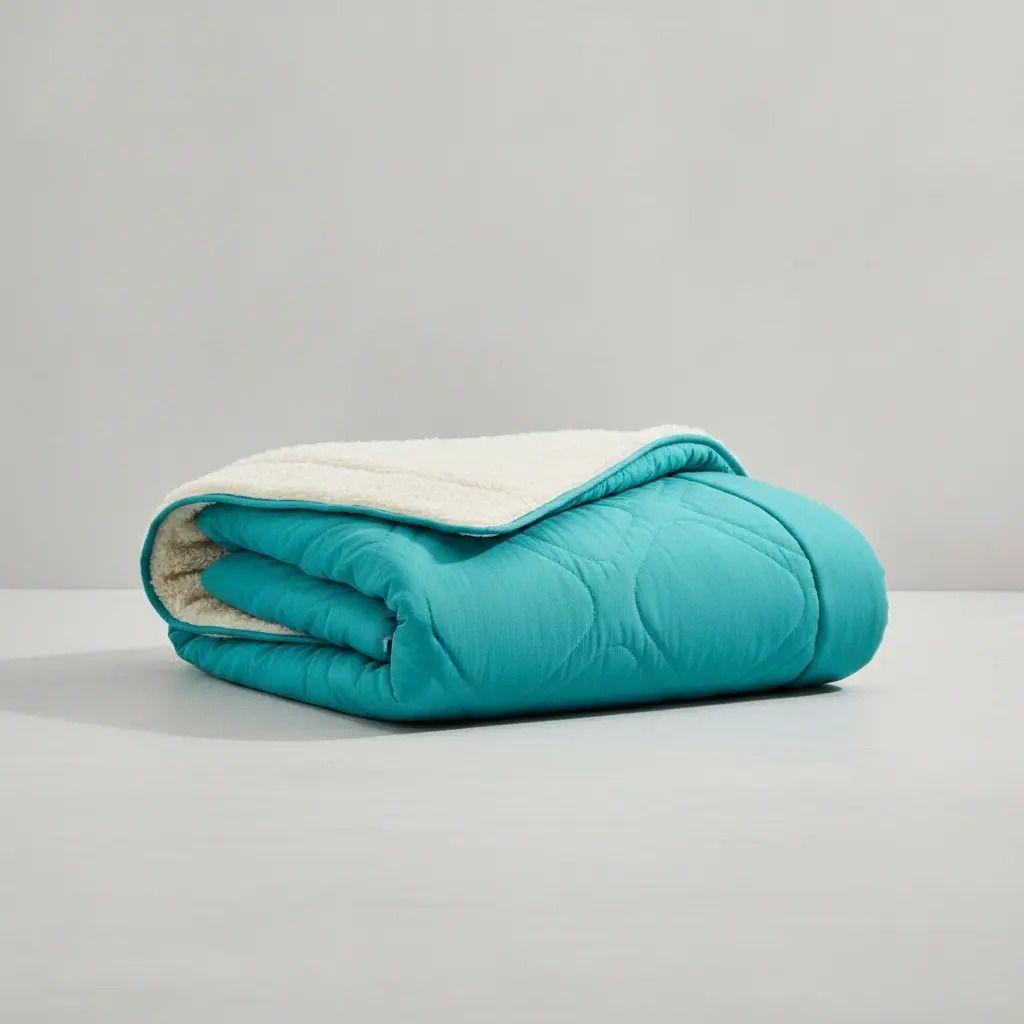Cubrecama Quilt Sherpa 1.5 - Varios Modelos W.m G Turquesa Clara Lisa-2