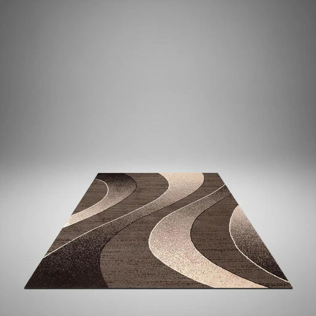 Alfombra Pasillera 3d Decorativa W.m G Moderna 1.8 M 60 Cm Beige Y Café-3