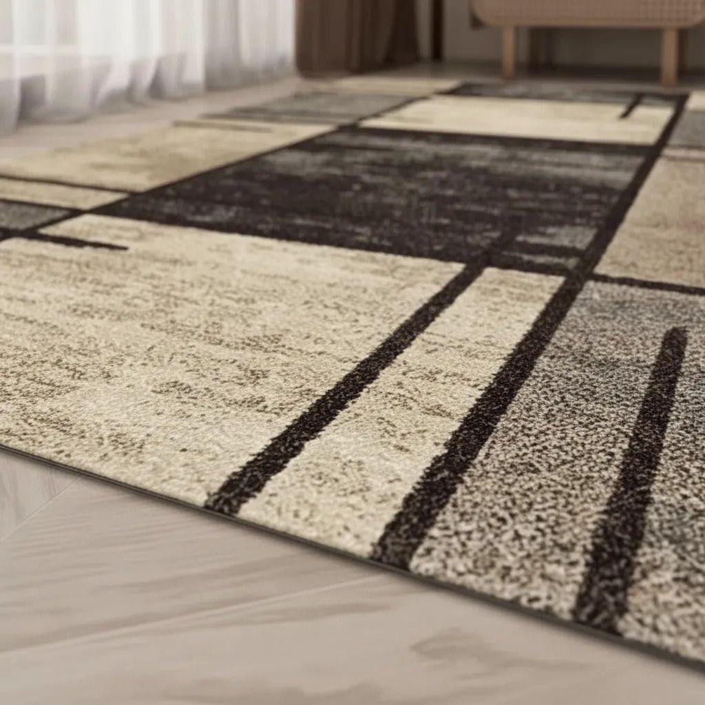 Alfombra Pasillera 3d Decorativa W.m G Moderna 1.8 M 60 Cm Café Cuadros-3