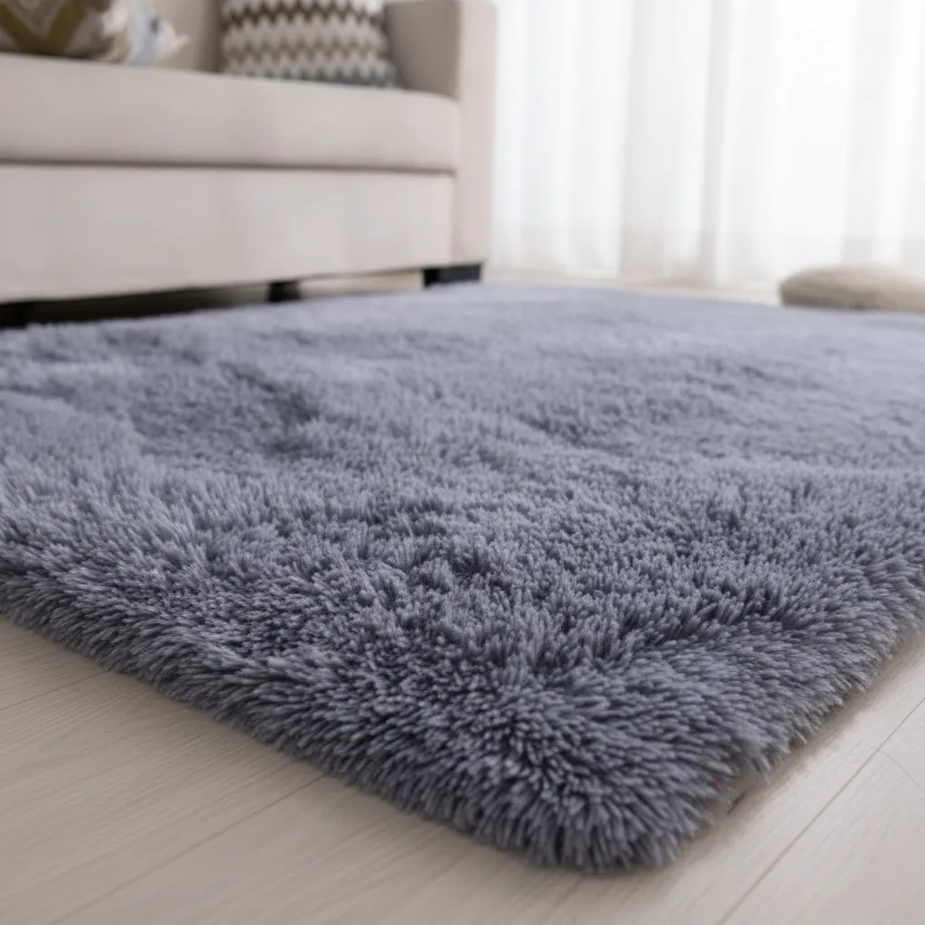 Alfombra Peluda Suave Y Cálida 200x300 2 M 3 M Gris Oscuro-4