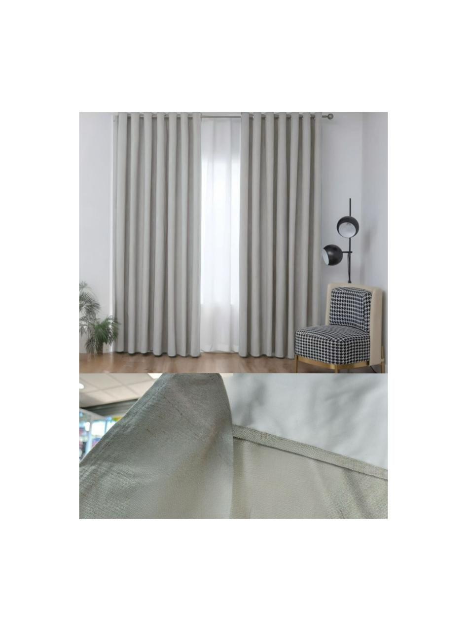 Cortina Blackout 100% 2 Paños 140x230cm color gris-2