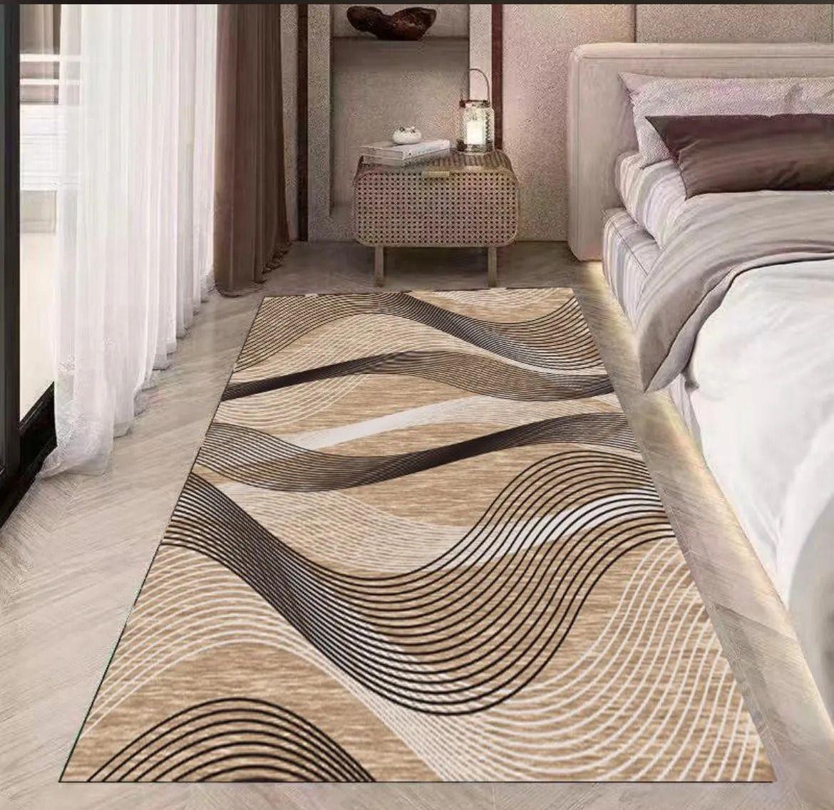 Alfombra Pasillera 3d Decorativa W.m G Moderna 1.8 M 60 Cm linea Café-2