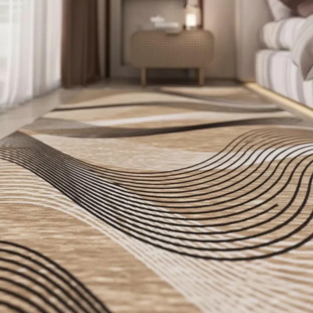 Alfombra Pasillera 3d Decorativa W.m G Moderna 1.8 M 60 Cm linea Café-4