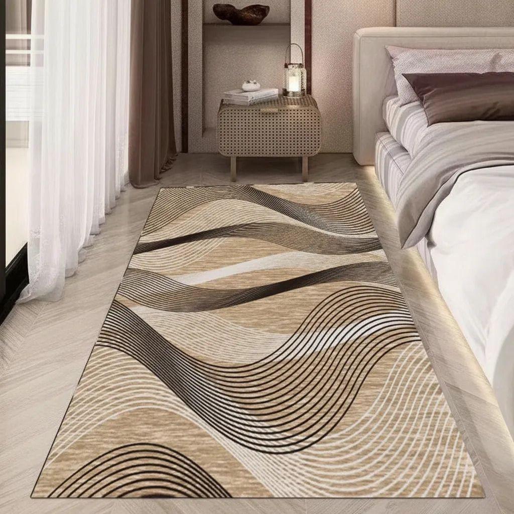 Alfombra Pasillera 3d Decorativa W.m G Moderna 1.8 M 60 Cm linea Café-6