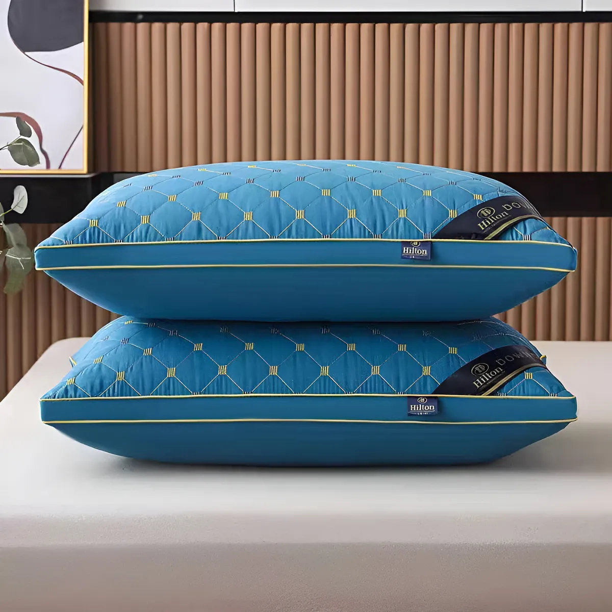 Almohadas Premium Pack ( 02 Unidad ) 50 X 70 Cm W.m Gz Azul Acero-2