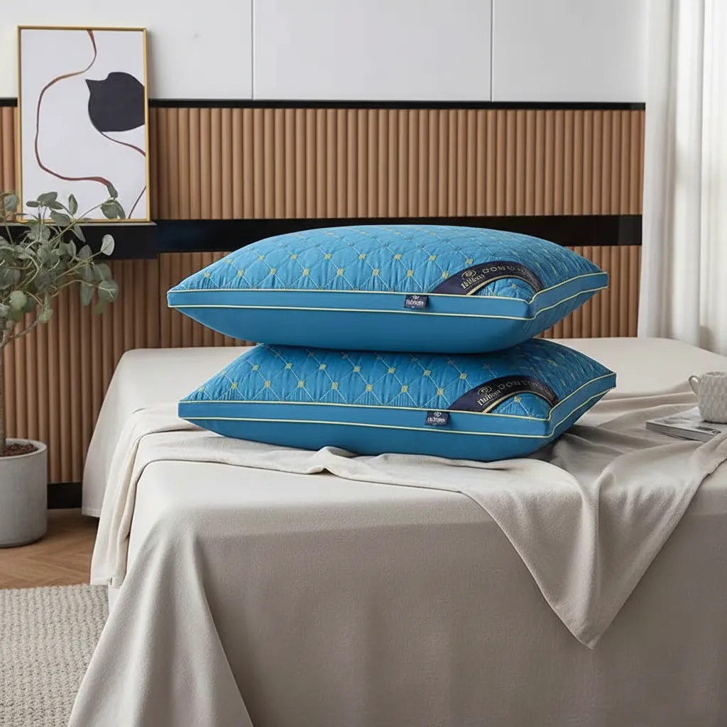 Almohadas Premium Pack ( 02 Unidad ) 50 X 70 Cm W.m Gz Azul Acero-6