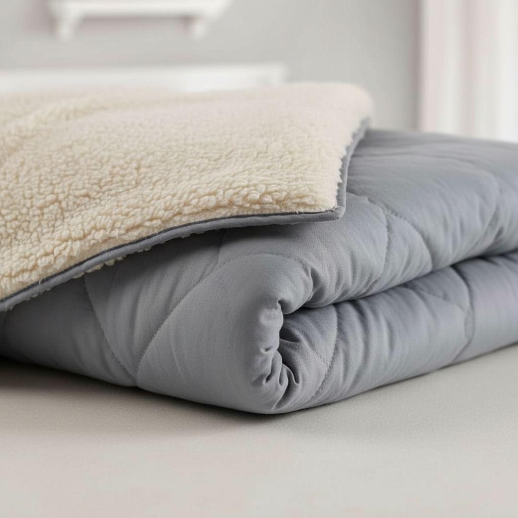 Cubrecama Quilt Sherpa 1.5 - Varios Modelos W.m G Gris Liso-4