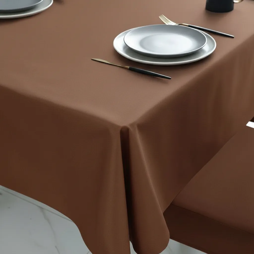 Mantel Rectangular 1.5x2.3 Mas 6 Fundas De Sillas W.m G Z Café Liso-3