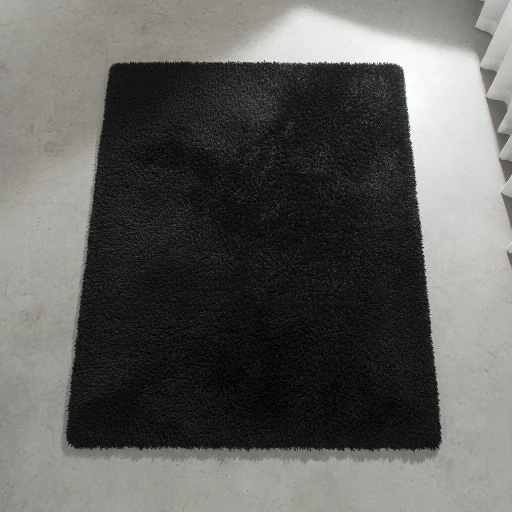 Alfombra Peluda Suave Y Cálida 200x300 Peludita Negro-3