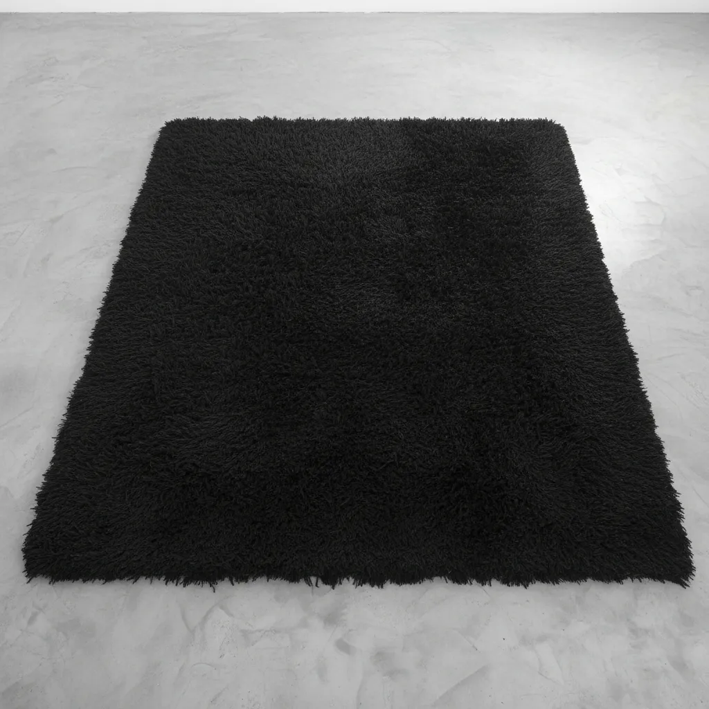 Alfombra Peluda Suave Y Cálida 200x300 Peludita Negro-6