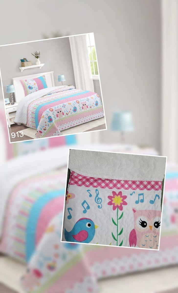 Cubrecama Quilt Sherpa 1.5 - Varios Modelos W.m G Azul Claro Rayas-2