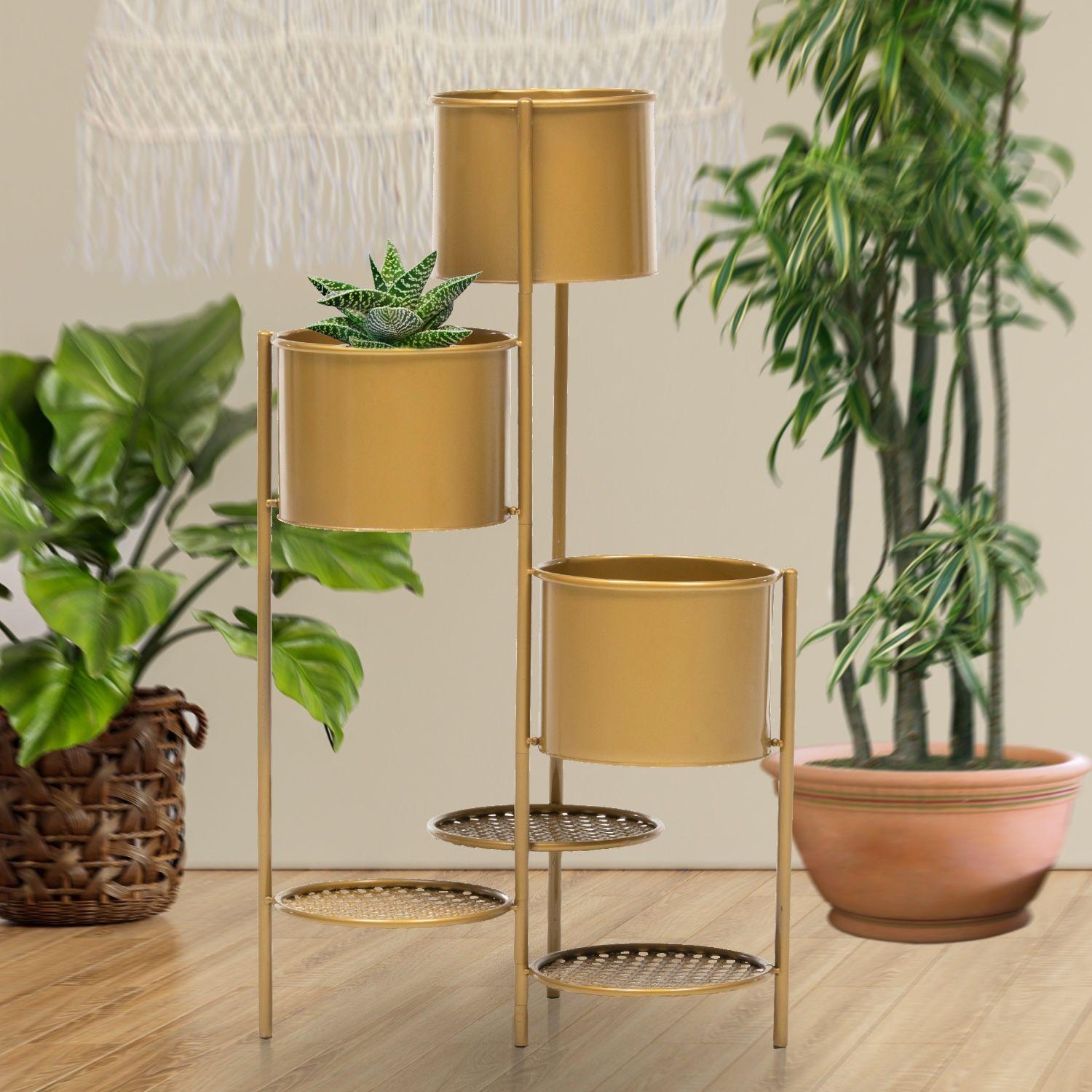 Macetero Triple Gold-1