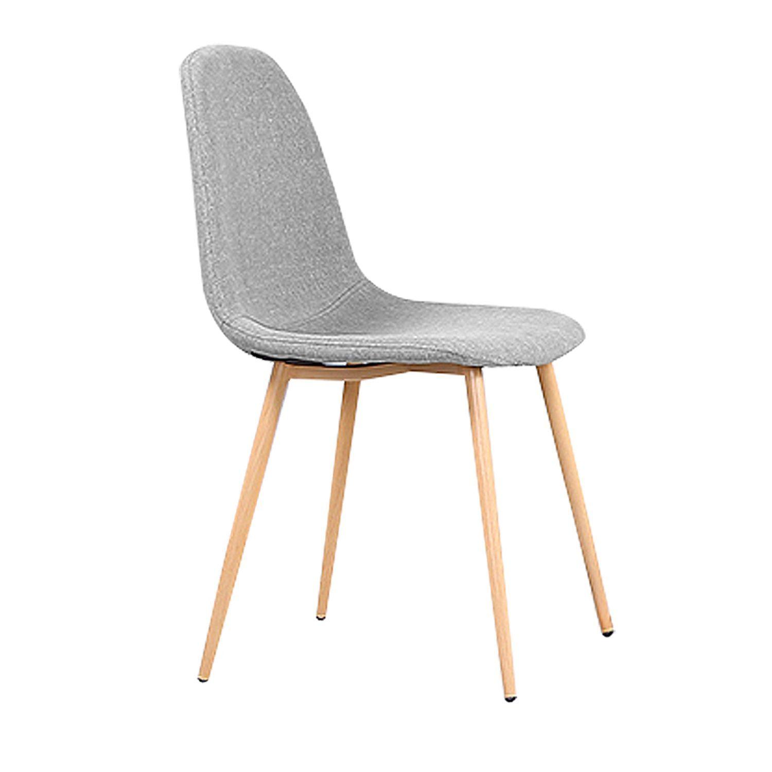 Silla Tapizada Tela Gris-2