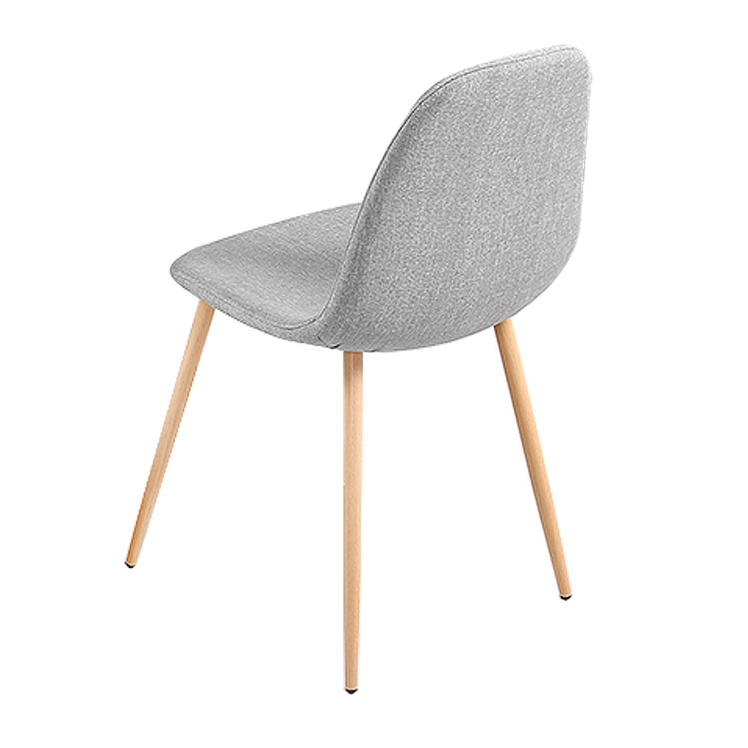 Silla Tapizada Tela Gris-3