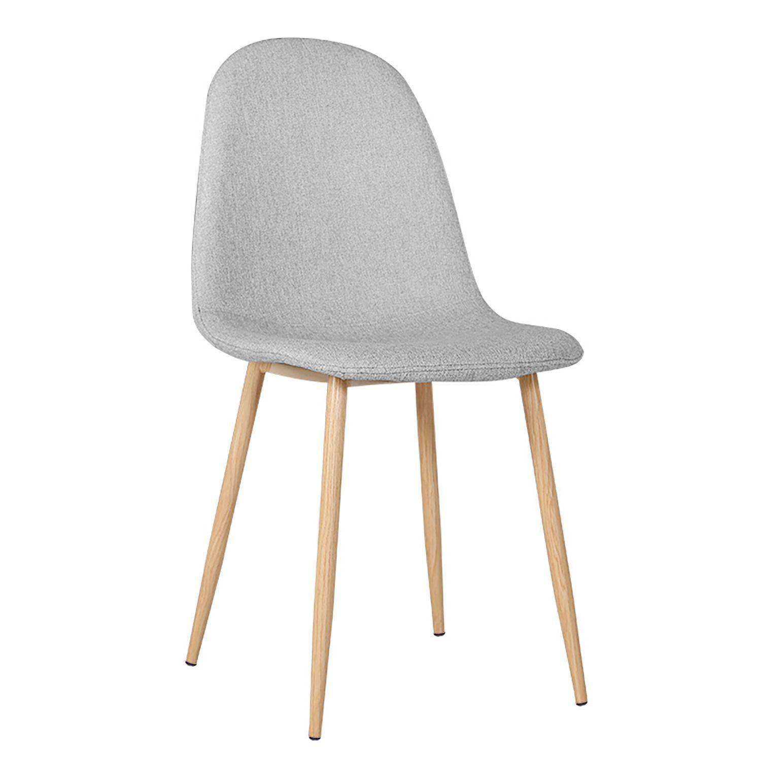 Silla Tapizada Tela Gris-0