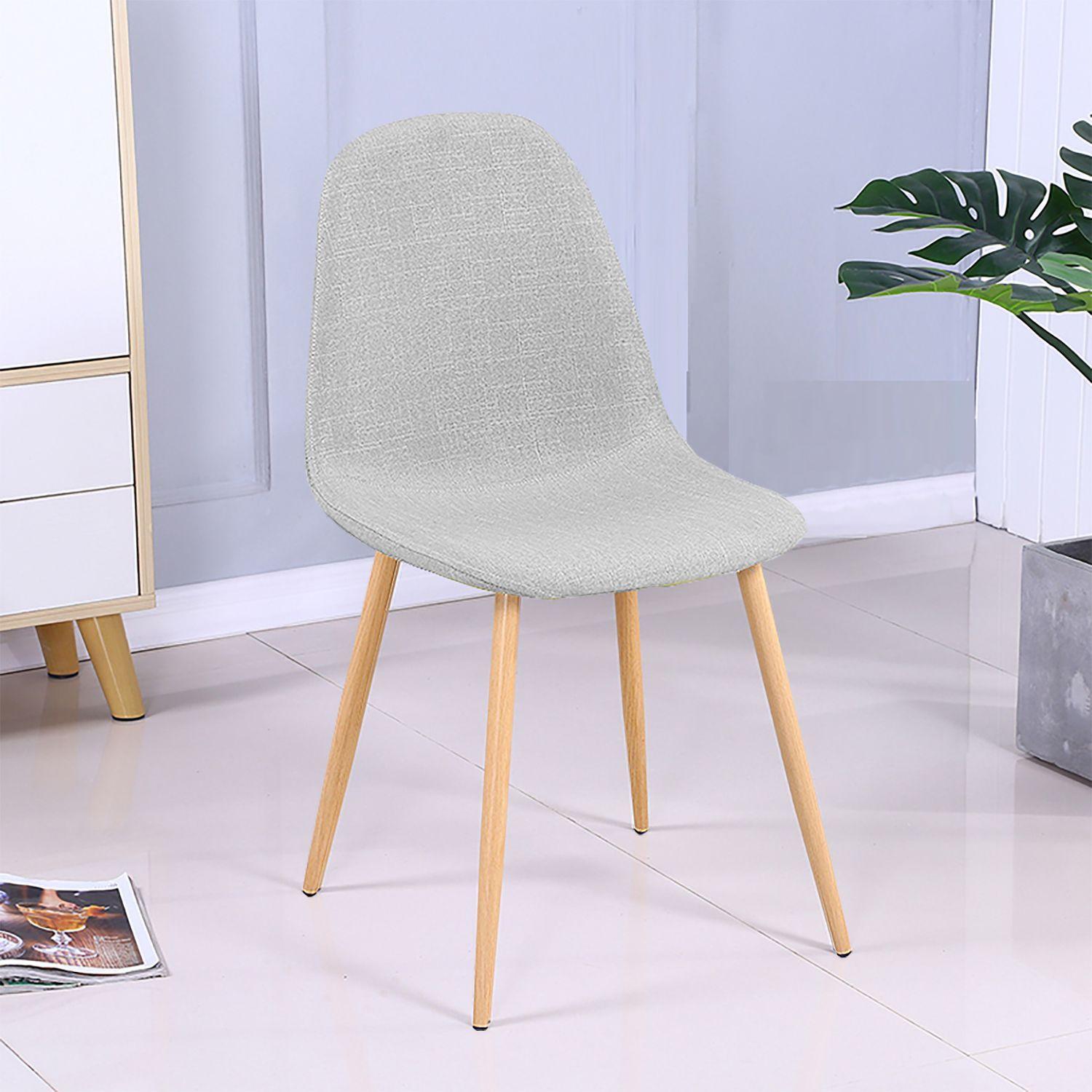 Silla Tapizada Tela Gris-1