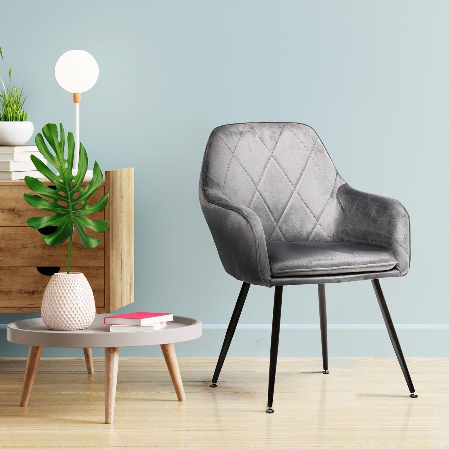 Silla  Comedor Cuadricula Gris-1