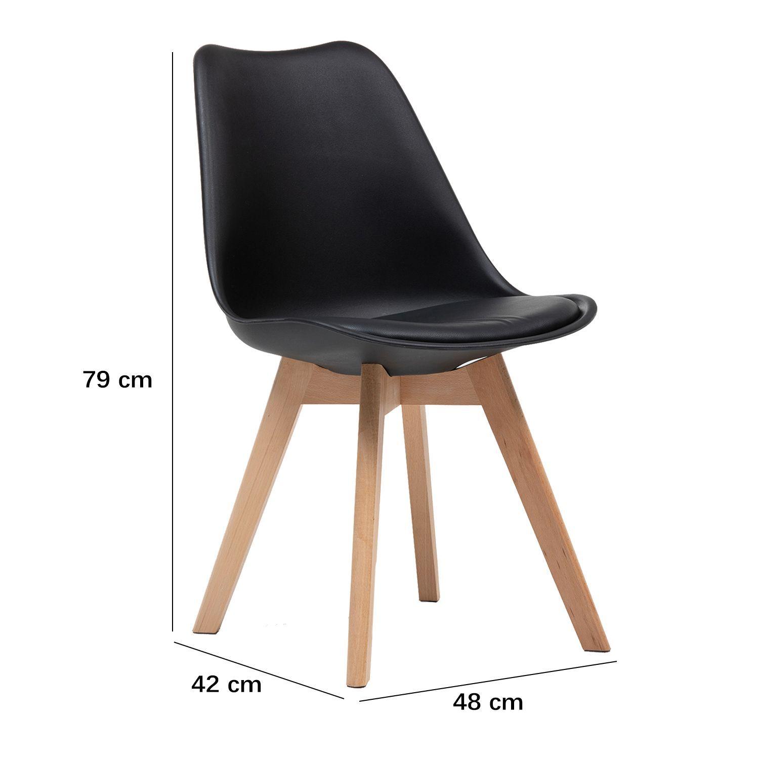 Juego De Comedor Eames Wood Black 120X80X73CM-3