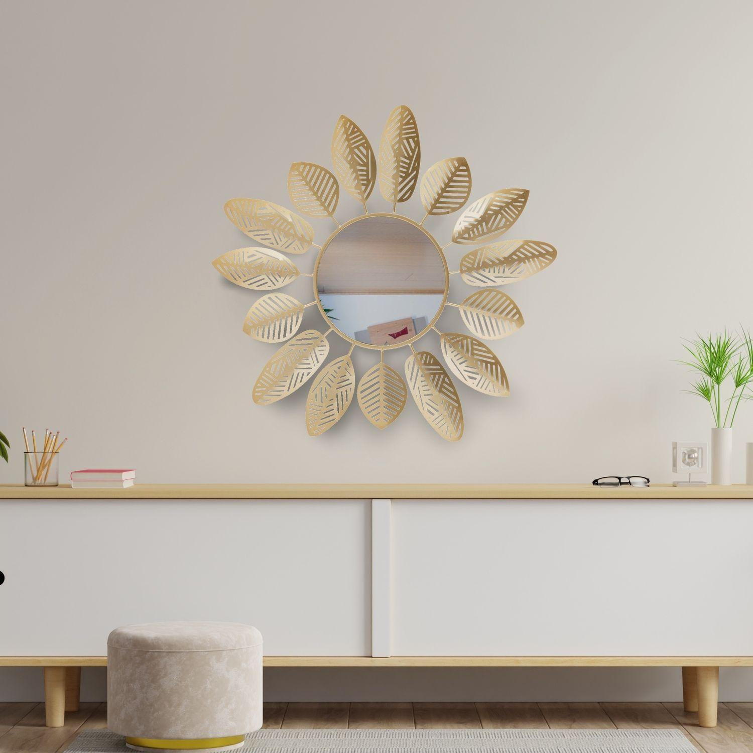 Espejo Decorativo Hojas Gold-1