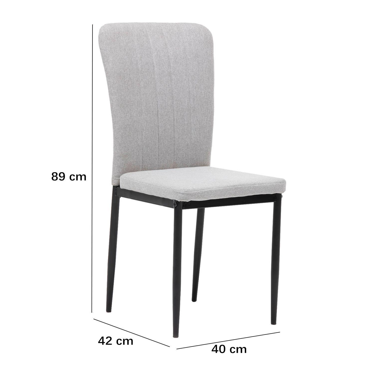 Silla Comedor Tela Beige-5