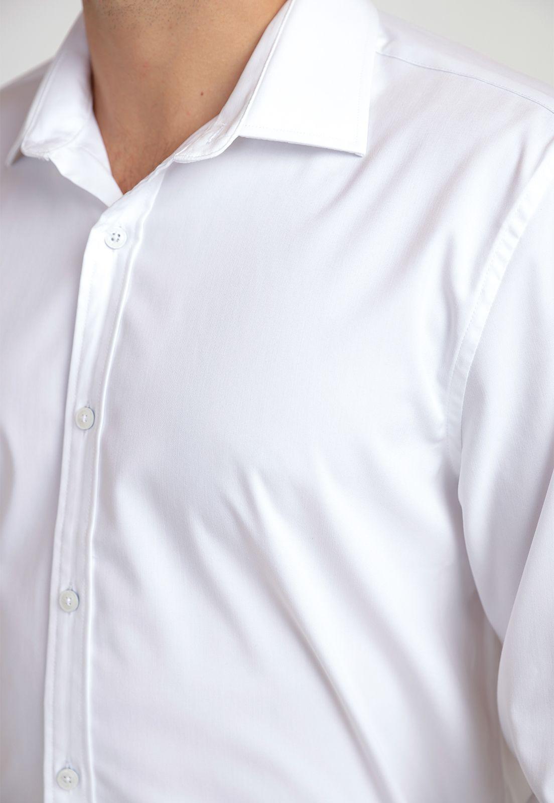 Camisa De Hombre Formal Liso Blanco-2