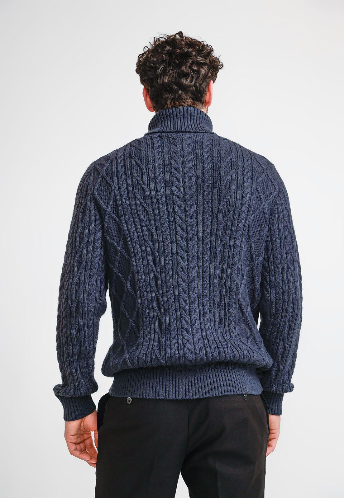 Sweater Hombre Cuello Alto Polaris Azul Marino-1