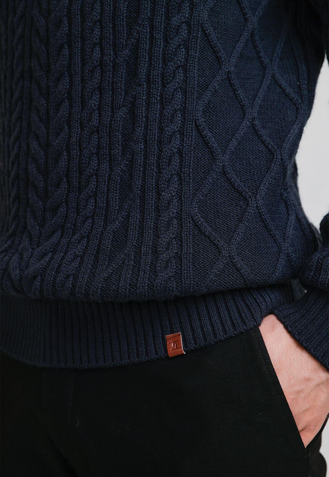 Sweater Hombre Cuello Alto Polaris Azul Marino-2