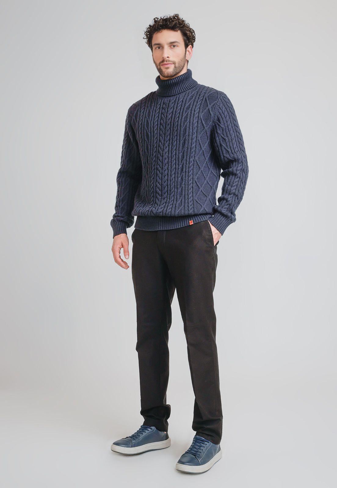Sweater Hombre Cuello Alto Polaris Azul Marino-3