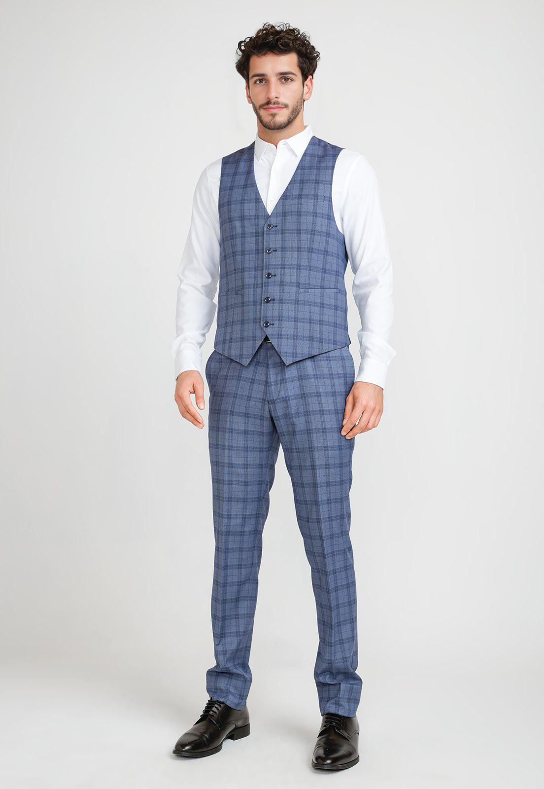 Gilet Formal Hombre Azul Piedra-3