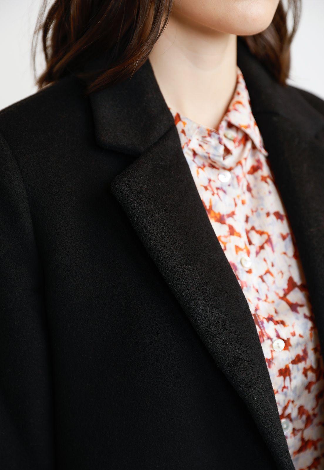 Blazer Mujer Lana Negro-2