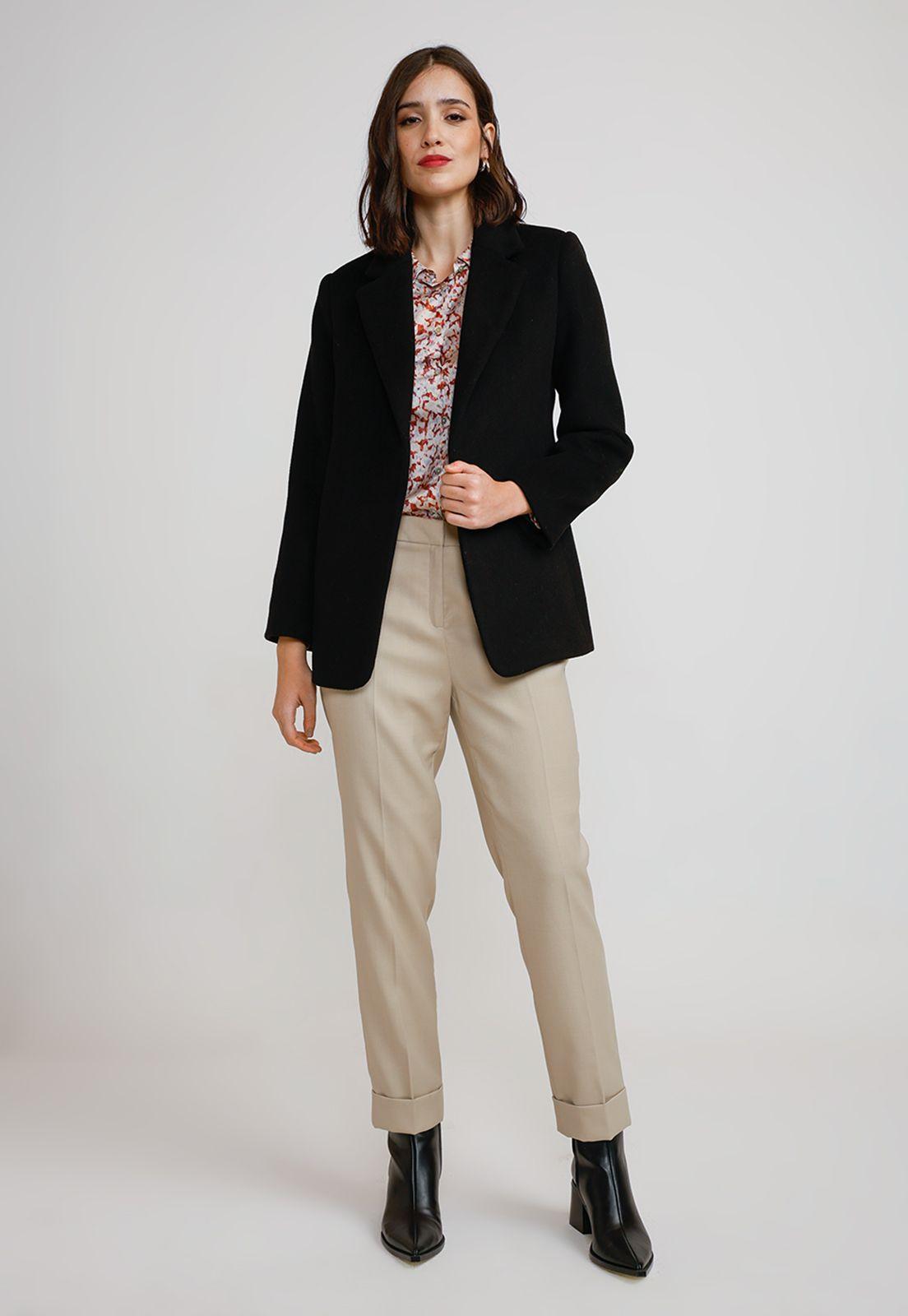 Blazer Mujer Lana Negro-3