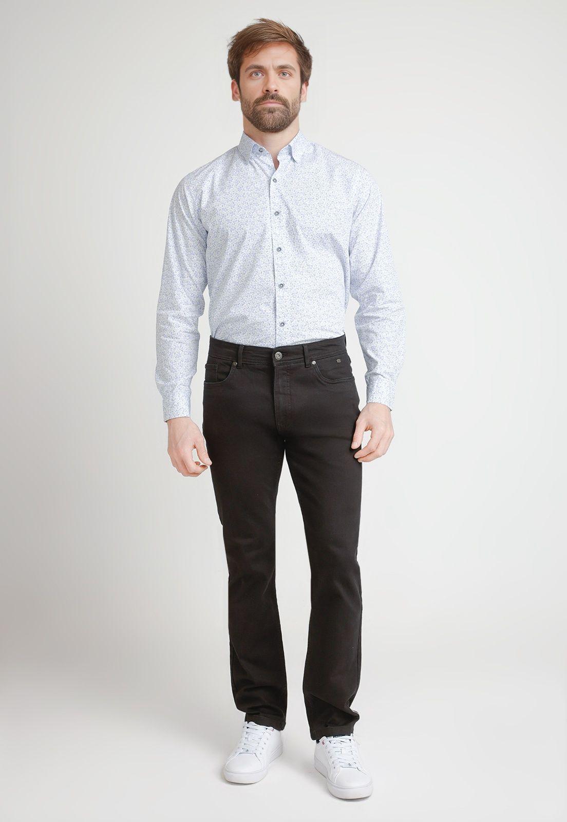 Jeans Hombre Algodón Liso Slim Naze Negro-3
