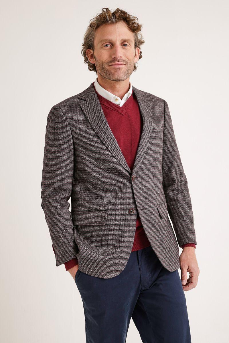 Chaqueta Hombre Algodón Fantasía Slim Clark Burdeo-0