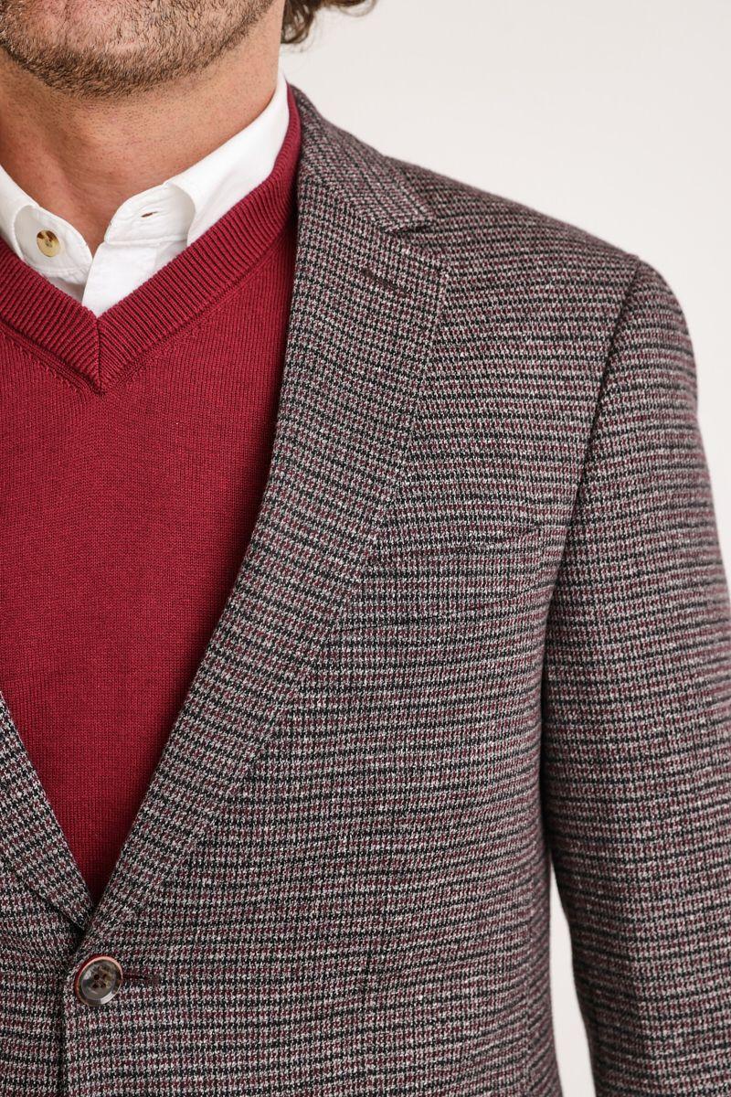 Chaqueta Hombre Algodón Fantasía Slim Clark Burdeo-2