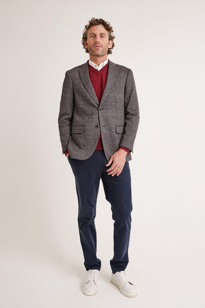 Chaqueta Hombre Algodón Fantasía Slim Clark Burdeo-3