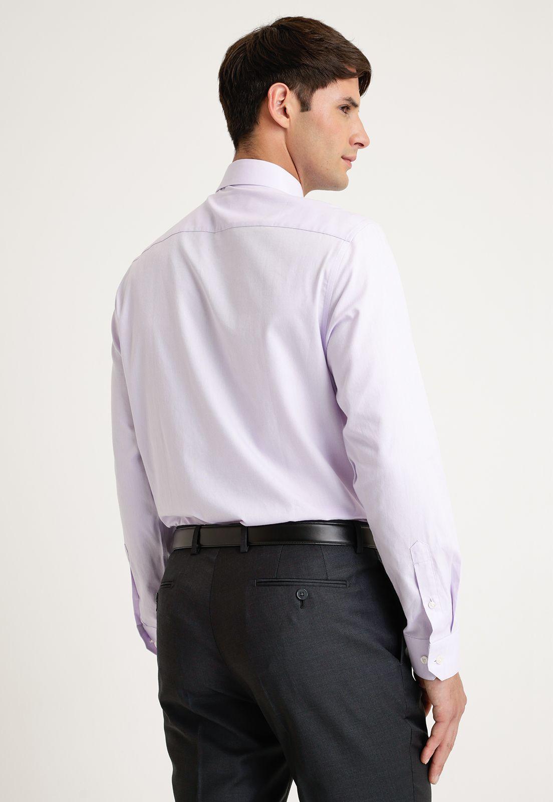 Camisa Hombre Formal Algodón Dobby Lila-1