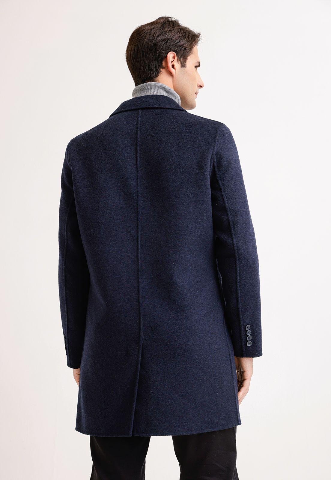 Abrigo Hombre Lana Liso Navy-1