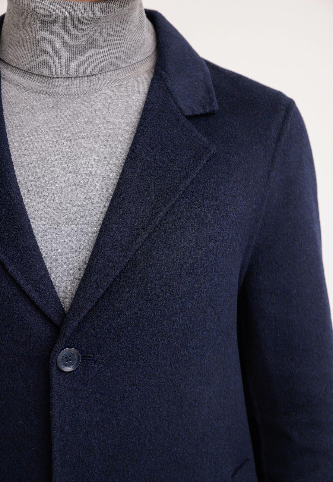 Abrigo Hombre Lana Liso Navy-2