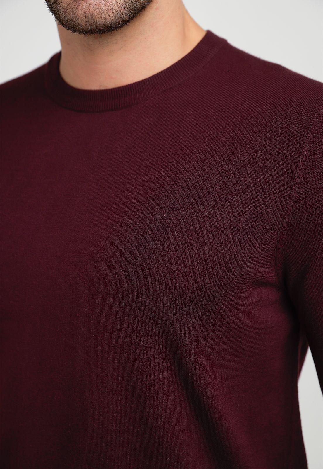 Sweater Hombre Cuello Redondo Burdeo-2
