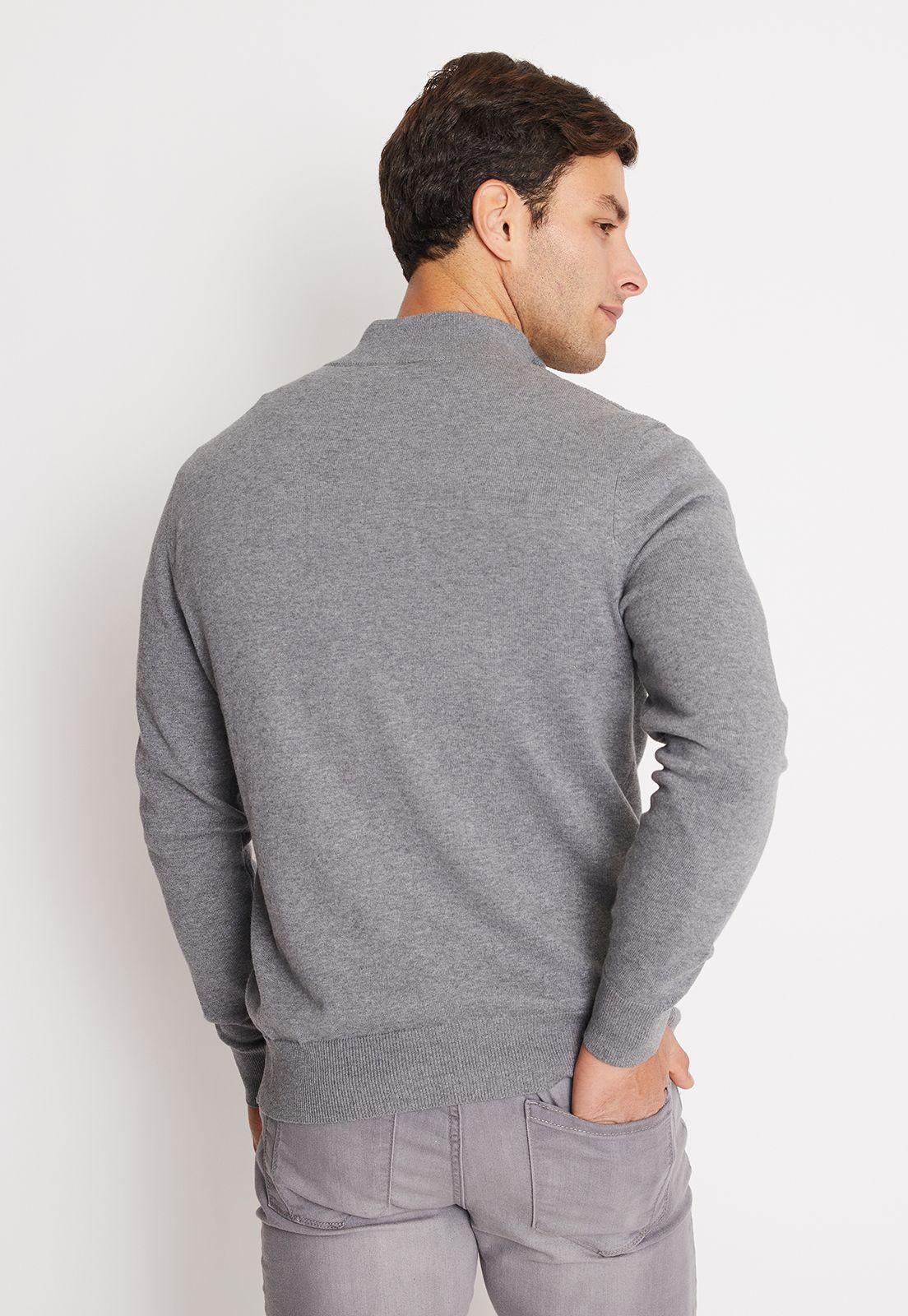 Sweater Hombre Con Cierre Gris Melange-1