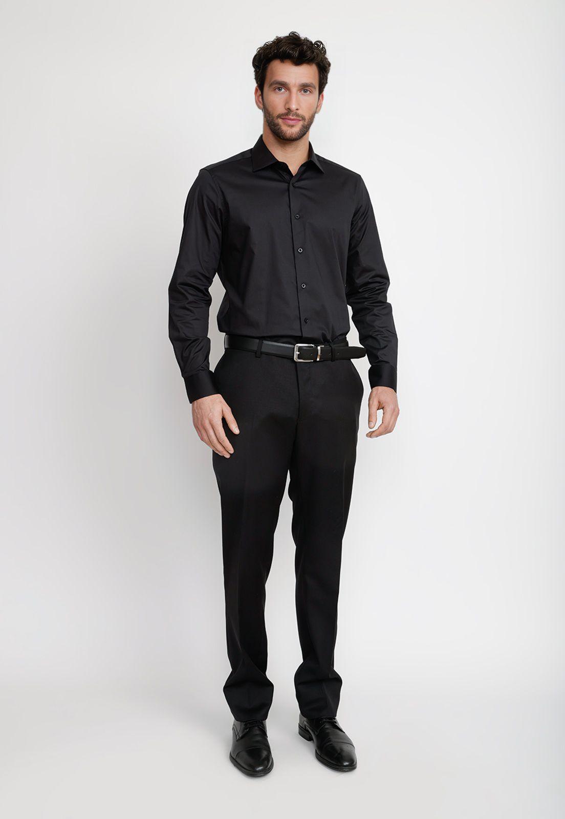 Camisa Hombre Formal Popelina Dynamic Negro-3