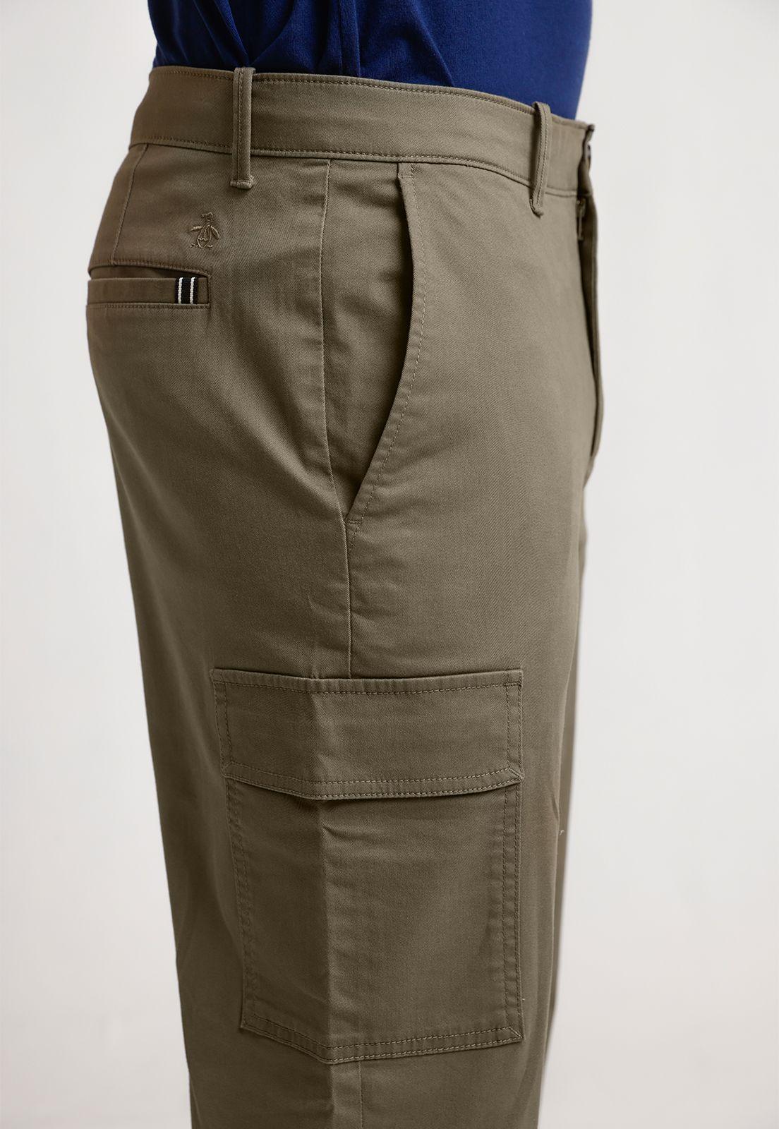 Pantalón De Hombre Algodón Liso Militar-2