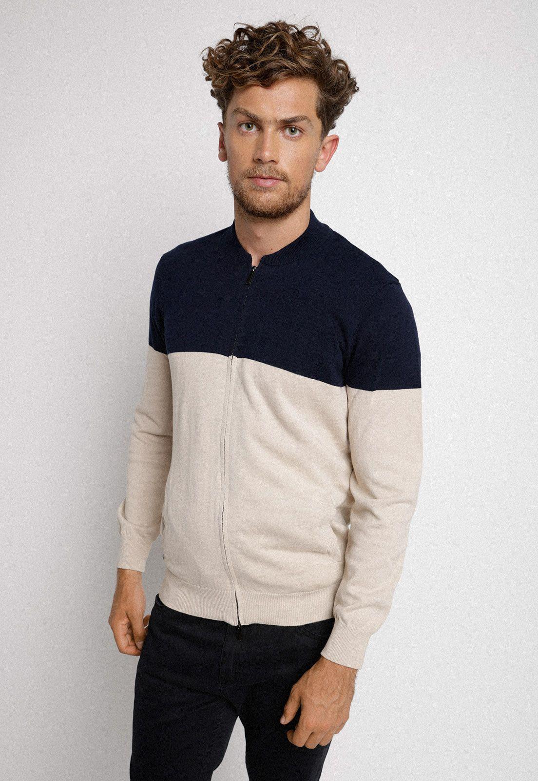 Sweater Prometeo Bomber azul marino-0
