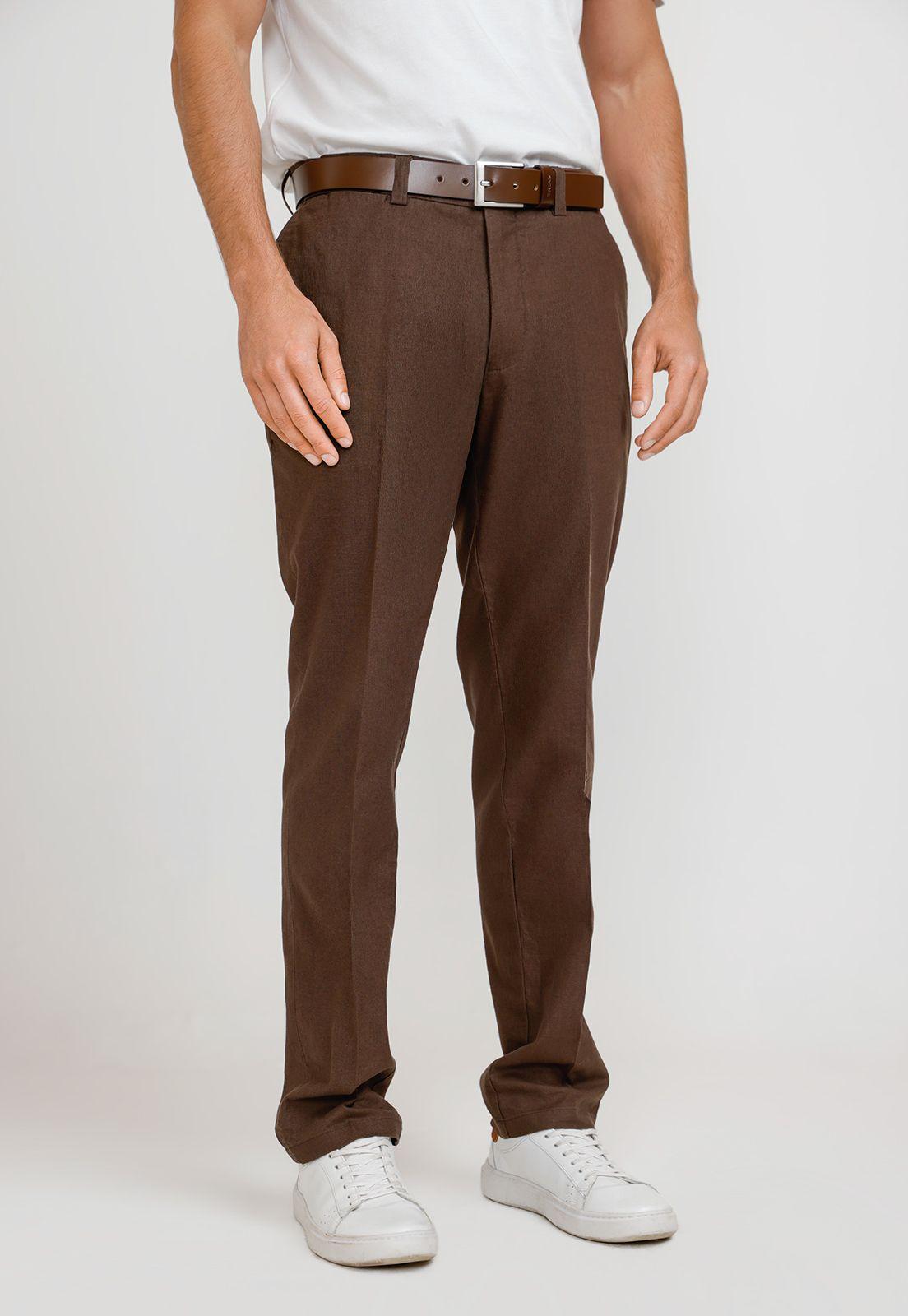 Pantalón Hombre Lino Venancio Café-0