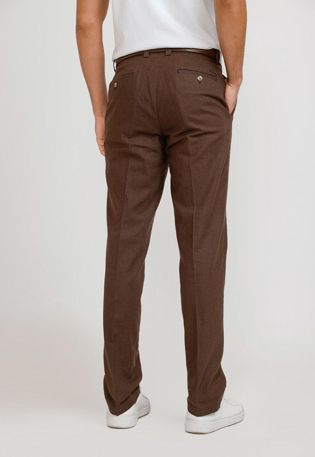 Pantalón Hombre Lino Venancio Café-1
