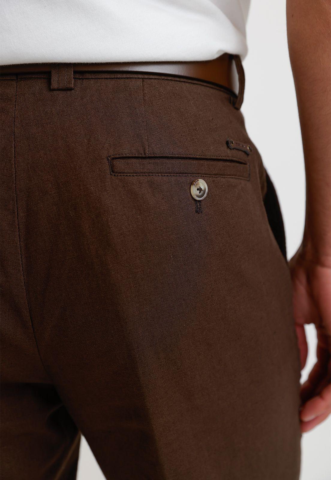 Pantalón Hombre Lino Venancio Café-2