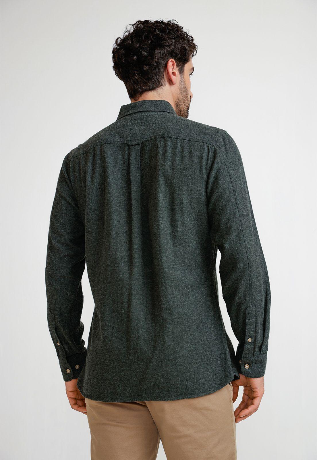Camisa Franela Hombre Bernabeu Verde Oscuro-1