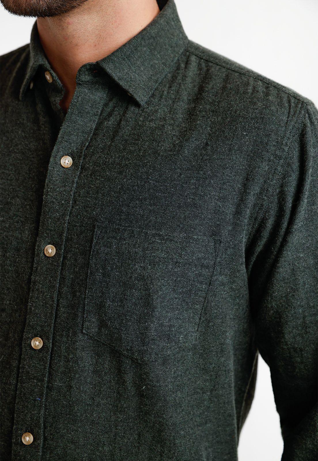 Camisa Franela Hombre Bernabeu Verde Oscuro-2