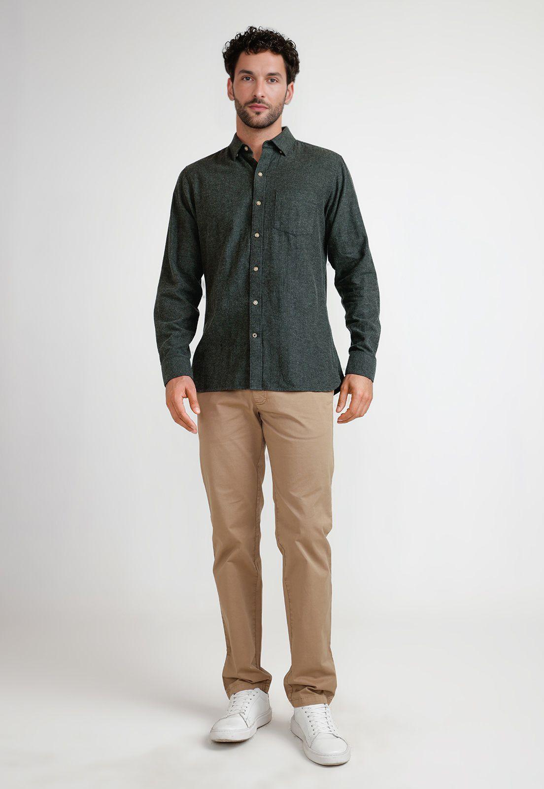 Camisa Franela Hombre Bernabeu Verde Oscuro-3