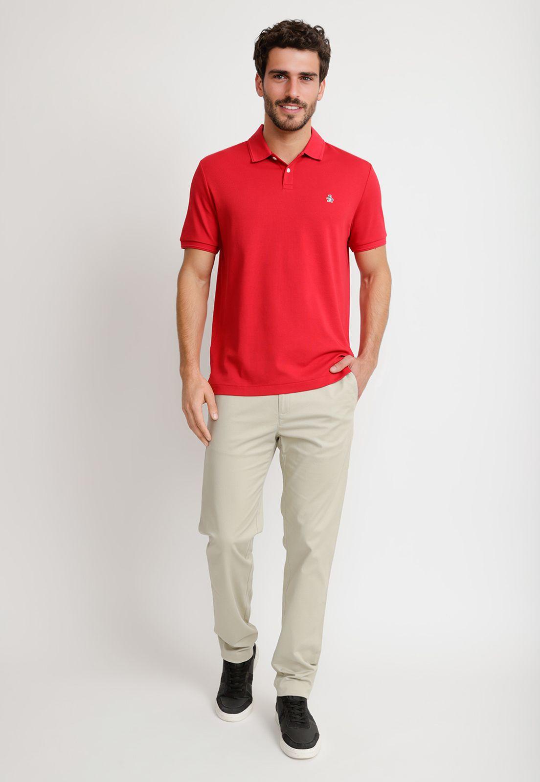 Polera Hombre Polo Manga Corta Roja-3